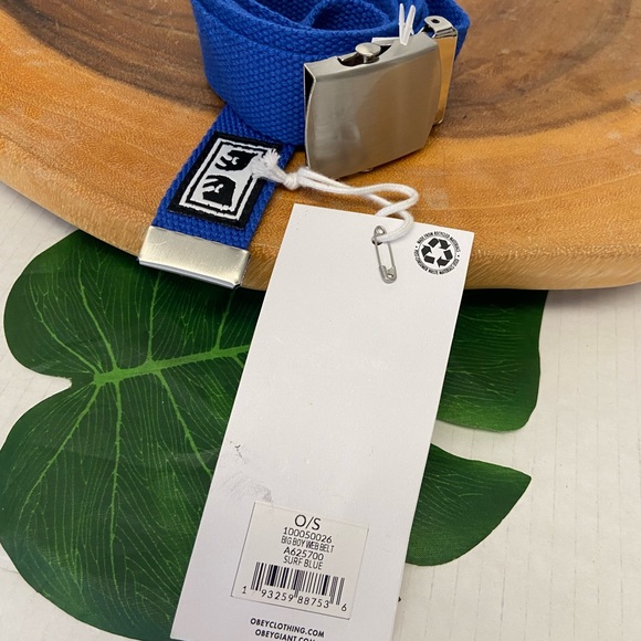 Obey NWT BIG Boy Web Belt Blue Belt OSFA Belt - Picture 4 of 9